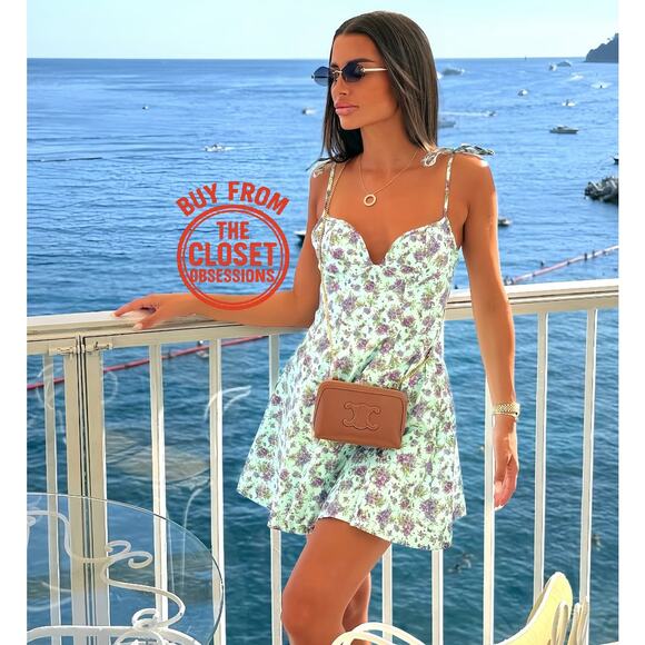 ZARA Blue Floral Print Mini Dress NWT - Picture 14 of 16